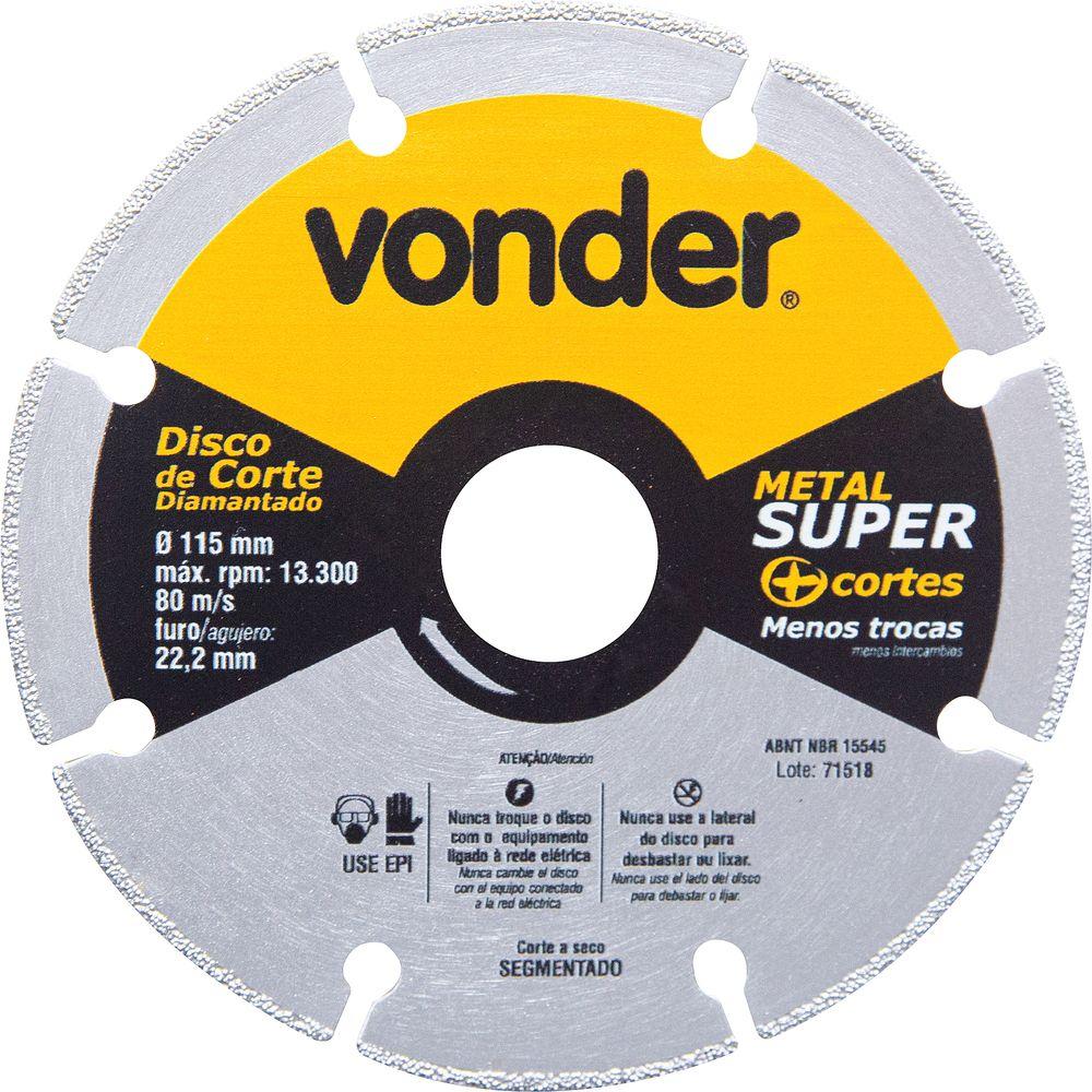 Disco Corte Diamantado Segmentado Metais Metal Super Vonder - 3