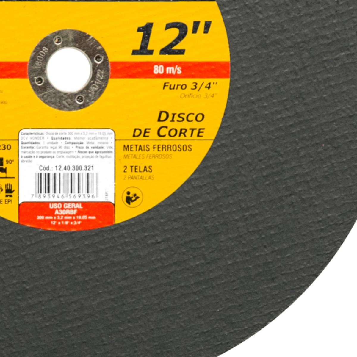 Disco de Corte 300,0X3,2X19,05 DCV Vonder - 2