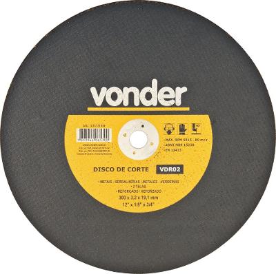 Disco De Corte 300,0x3,0x19,05 2 Telas Para Aço Carbono Vdr0