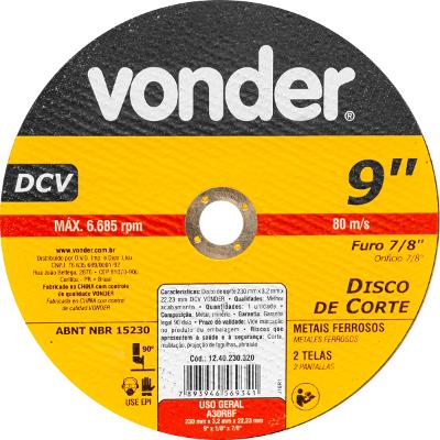 Disco de Corte 230,0X3,2X22,23 DCV Vonder