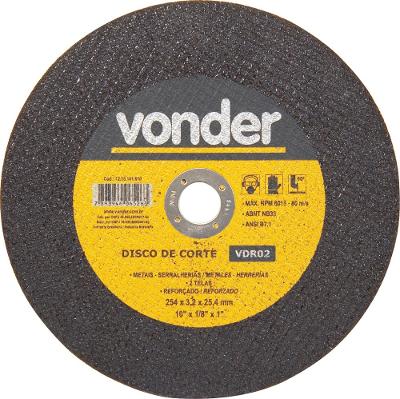 Disco De Corte 254,0x3,0x25,40 2 Telas Para Aço Carbono Vdr0