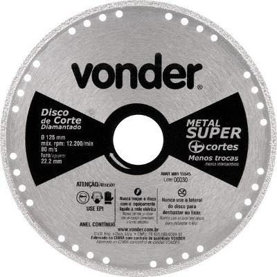 Disco Corte 125mm Diamantado Contínuo Metal Super - Vonder