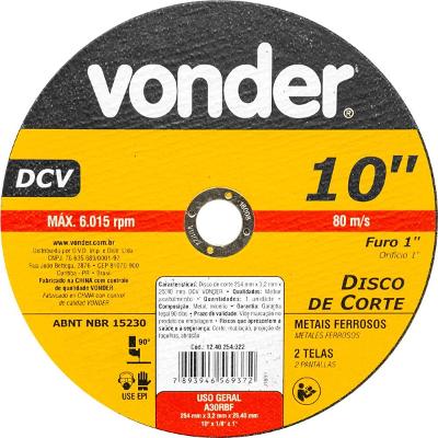 Disco de Corte 254,0X3,2X25,40 DCV - Vonder