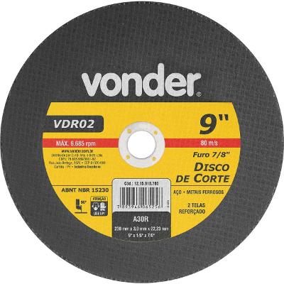 Disco De Corte 228,6x3,0x22,22 2 Telas Para Aço Carbono Vdr0