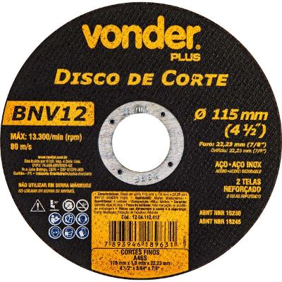 Disco De Corte 114,3x1,0x22,22 2 Telas Para Aço Carbono E In