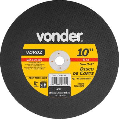 Disco De Corte 254,0x3,0x19,05 2 Telas Para Aço Carbono Vdr0
