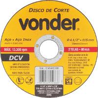 Disco de corte 115,0x1,0x22,23 p/ aço carbono e inox Vonder - 1