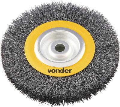 Escova Circular Ondulada 6x3/4  Furo 1/2  Aço Carbono Polido