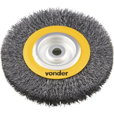 Escova Circular Ondulada 6x3/4  Furo 5/8  Aço Carbono Polido