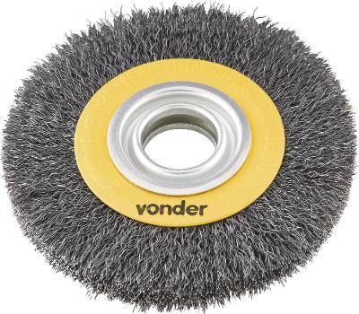 Escova Circular Ondulada 6x3/4  Furo 1.1/4  Aço Carbono Poli