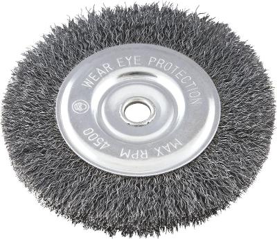 Escova Circular Ondulada 6x1/2  Furo 1/2  Aço Carbono Polido