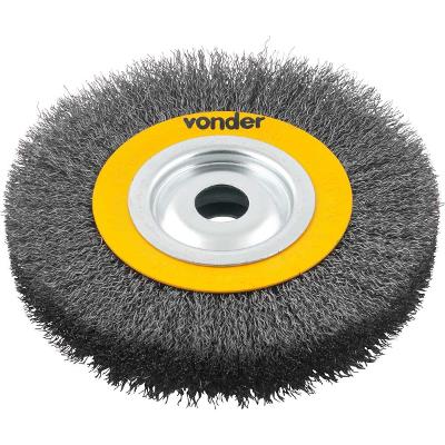 Escova circular ondulada 6x1" furo 3/4" aço carb pol 6000rpm
