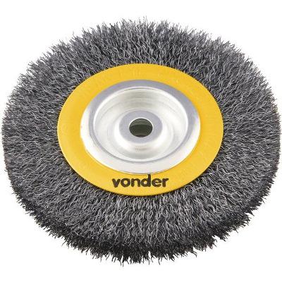 Escova Circular Ondulada 6x1  Furo 1/2  Aço Carbono Polido 6