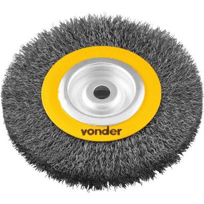 Escova Circular Ondulada 6x1  Furo 1/2  Aço Carbono Polido 6