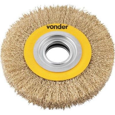 Escova Circular Ondulada 6x1  Furo 1.1/4  Aço Carbono Polido