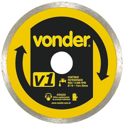 Disco diamantado 110mm contínuo furo 20mm v1 - Vonder