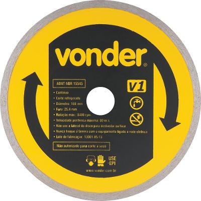 Disco diamantado 180mm contínuo furo 25mm v1 - Vonder