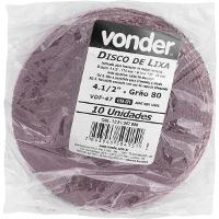 Disco lixa fibra 115mm g80 dvf47 10 peças Vonder - 4