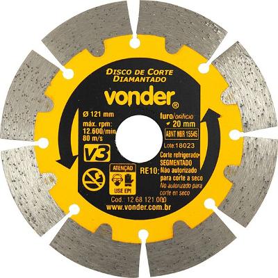 Disco Diamantado 121mm V3 Segmentado - Vonder