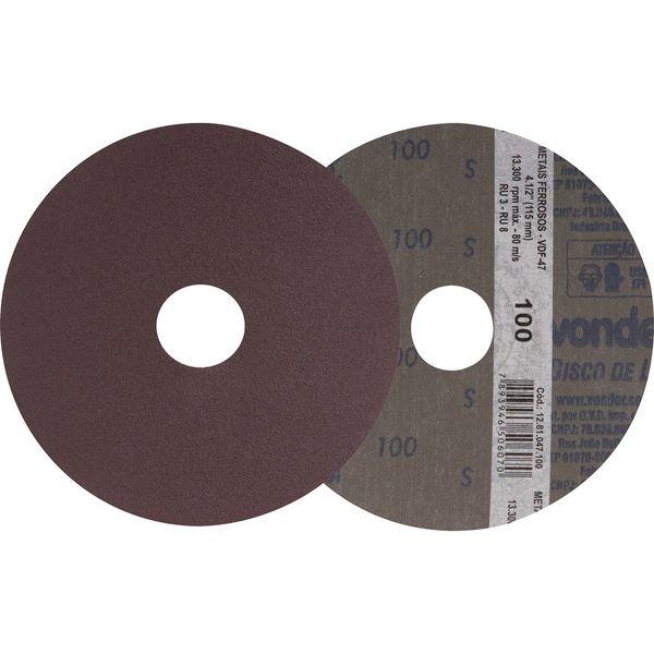Disco lixa fibra 115mm g100 dvf47 10 peças Vonder - 2