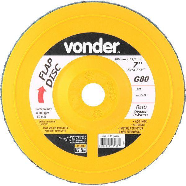 Flap Disc 7  G80 Costado Pvc Reto Para Aço Carbono E Inox - - 1