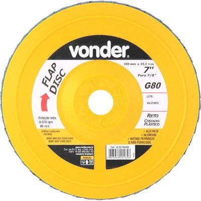 Flap Disc 7  G80 Costado Pvc Reto Para Aço Carbono E Inox - 