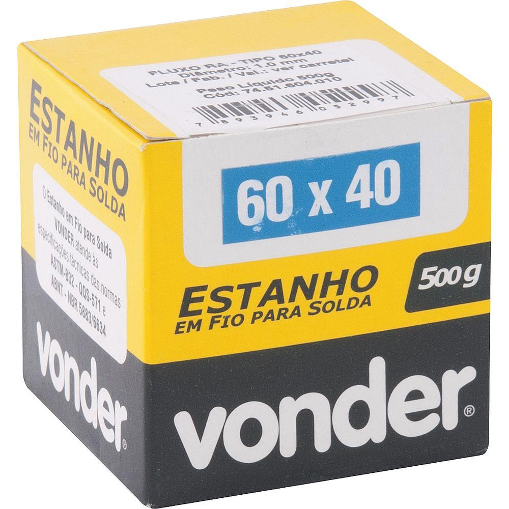 Estanho em Fio 1,0 mm 60 x 40 com 500 G Vonder - 1