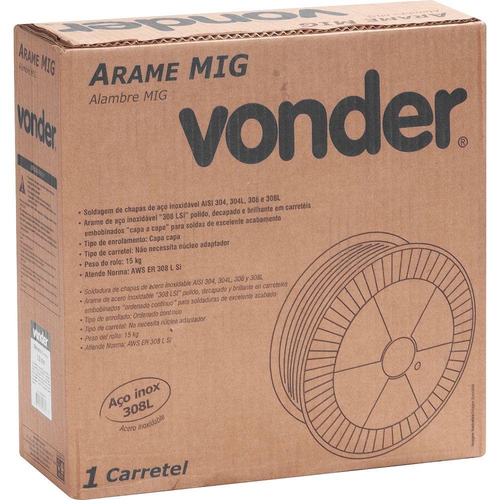 Arame Mig Aço Inox 308L 0,8mm Carretel com 15 Kg Vonder - 2