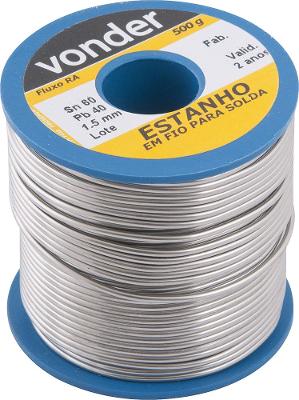 Estanho fio 1,5mm 60x40 500g carretel - Vonder