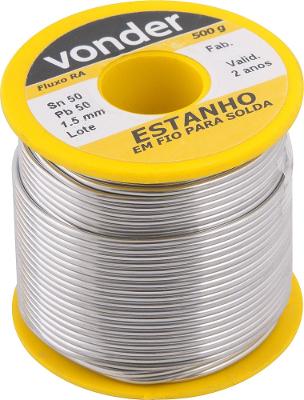 Estanho fio 1,5mm 50x50 500g carretel - Vonder