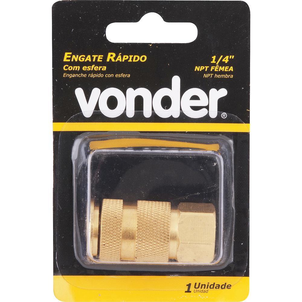 Engate rápido fêmea 1/4" npt latão esfera cartela - Vonder - 3