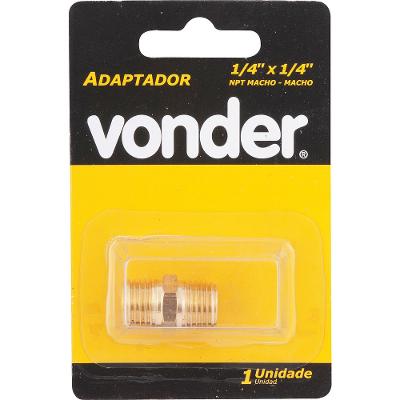 Adaptador niple 1/4x1/4" npt latão macho/macho - Vonder
