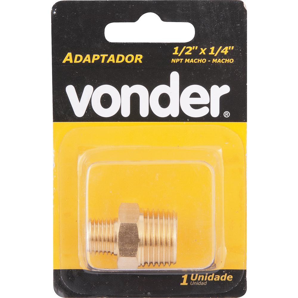 Adaptador niple red 1/2x1/4" npt latão macho/macho Vonder - 2