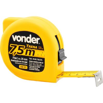 Trena aço 7,5mx25mm curta econômica - Vonder