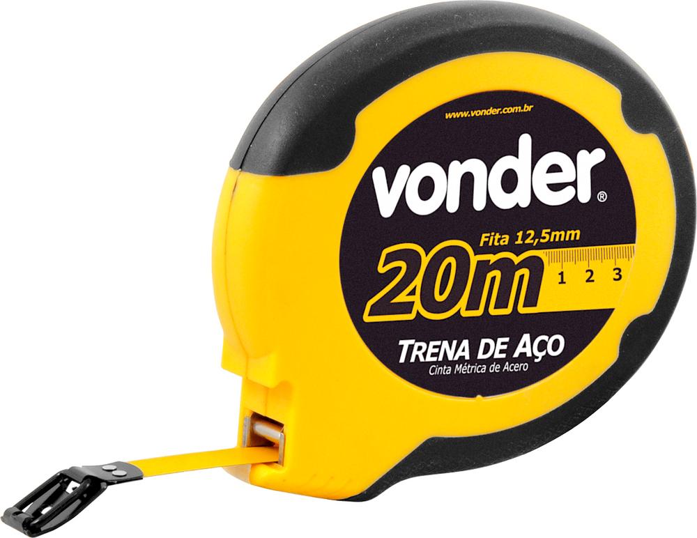 Trena aço 20mx12,5mm longa fechada ponta gancho Vonder - 1