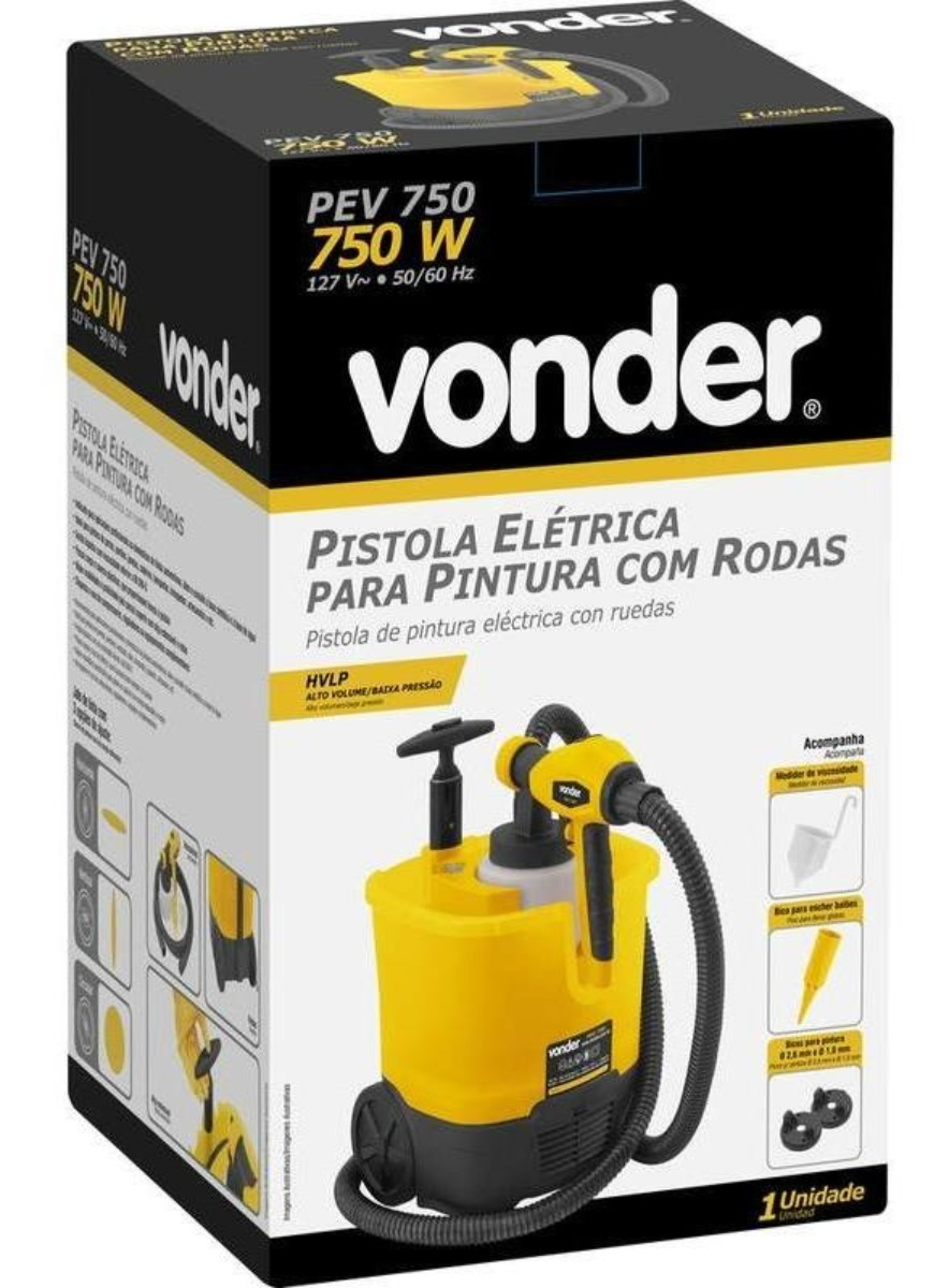 Pistola Pintura Elétrica 1,8/2,6mm 420 Watts 127V Vonder - 9