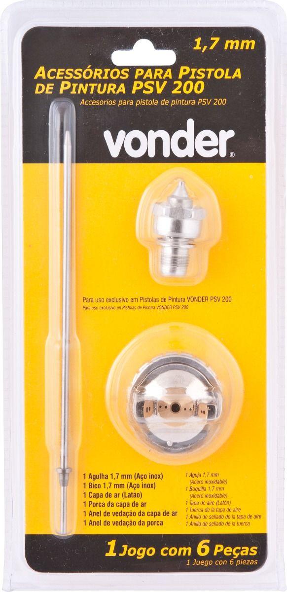 Kit Reposição Agulha/Bico/Capa De Ar 1,7Mm Psv 200 Vonder - 2
