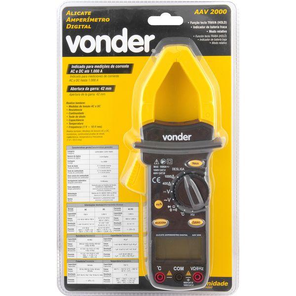 Alicate Amperimetro Digital AAV2000 Vonder - 2