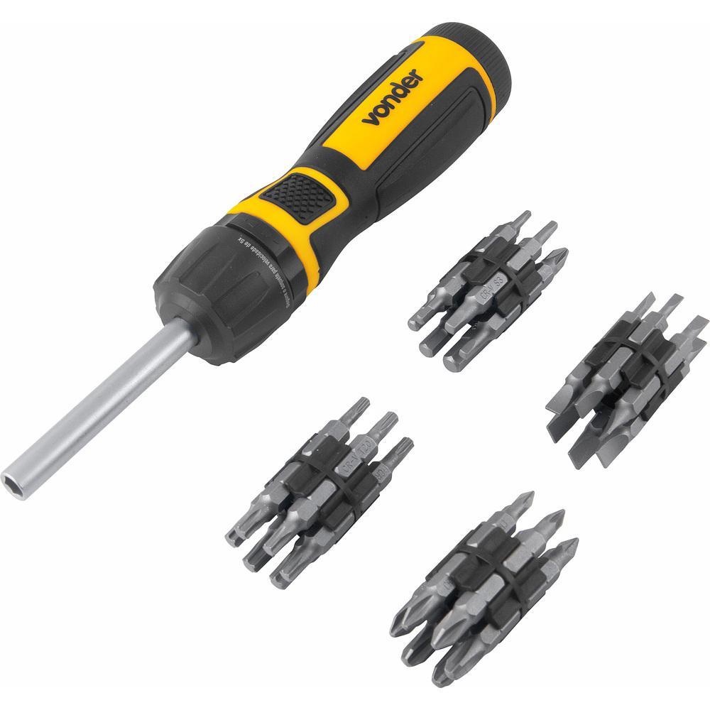Jogo Bits/Ponteiras 49 peças Encaixe Sextavado 1/4'' Vonder - 1