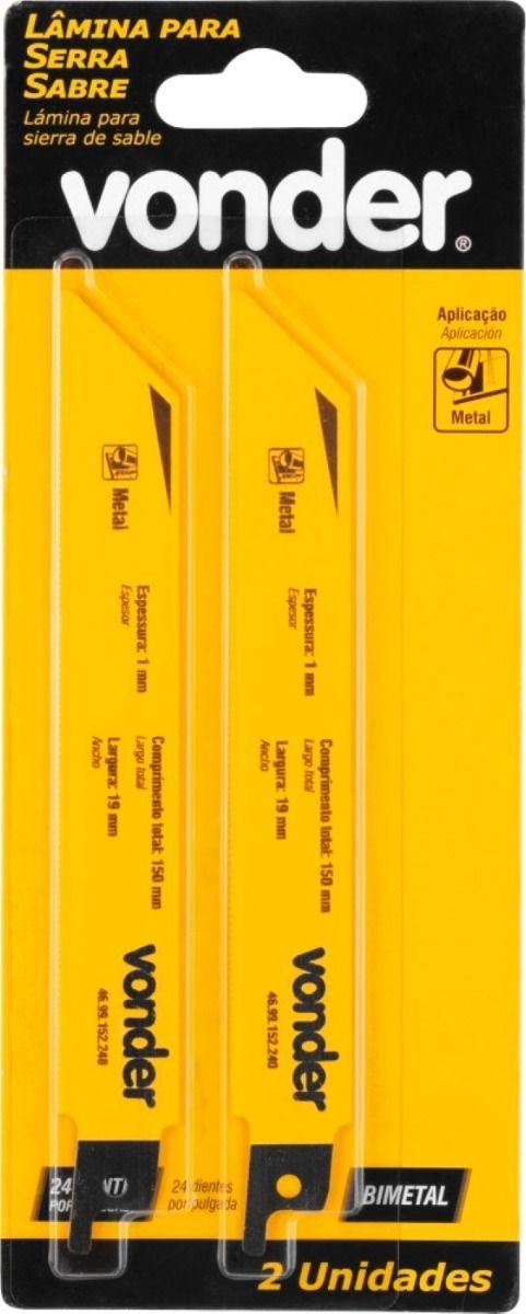 Lâminas Para Serra Sabre Metal 24D Vonder - 1