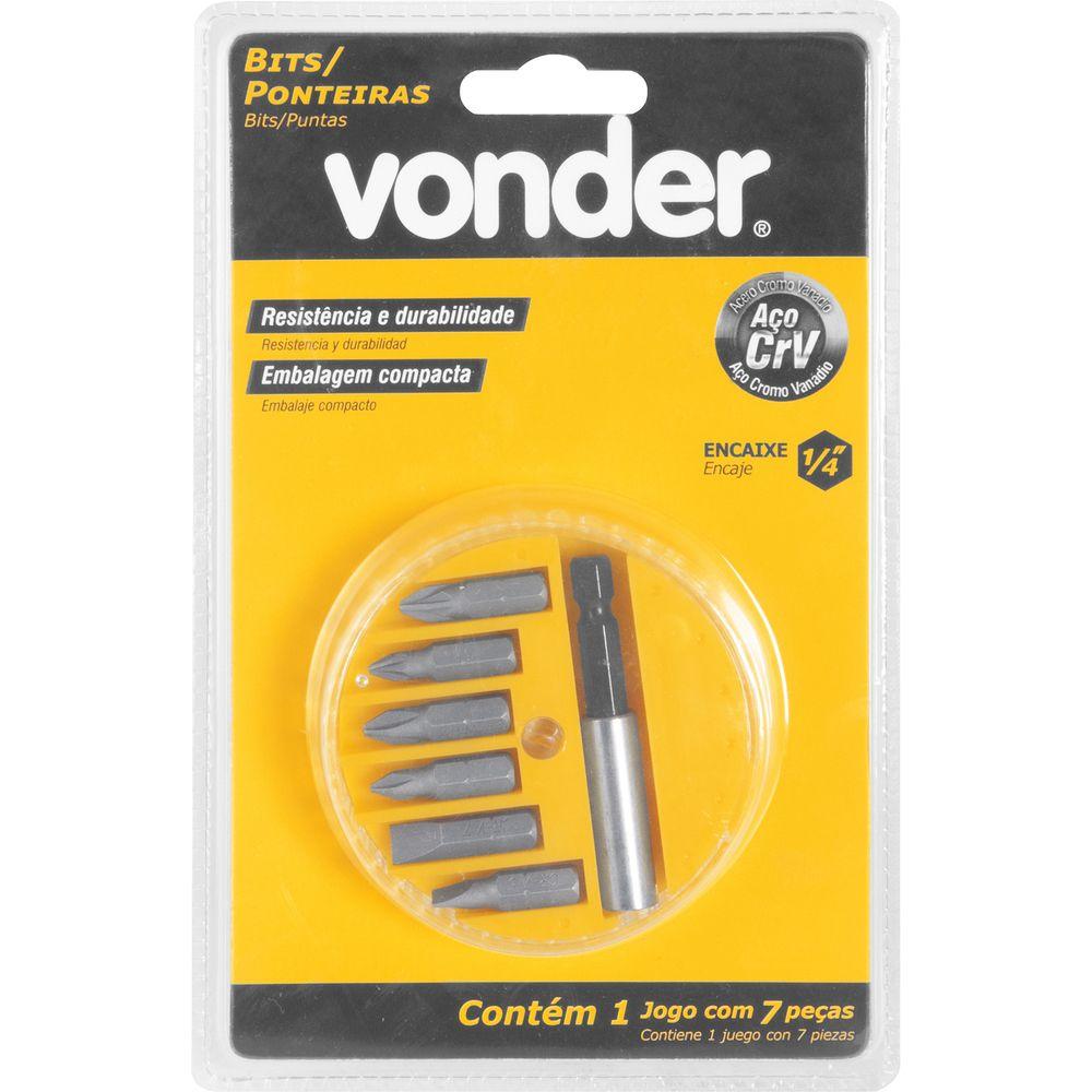 Jogo de Bits/Ponteiras 7 peças Enc Sextavado 1/4'' Vonder - 4