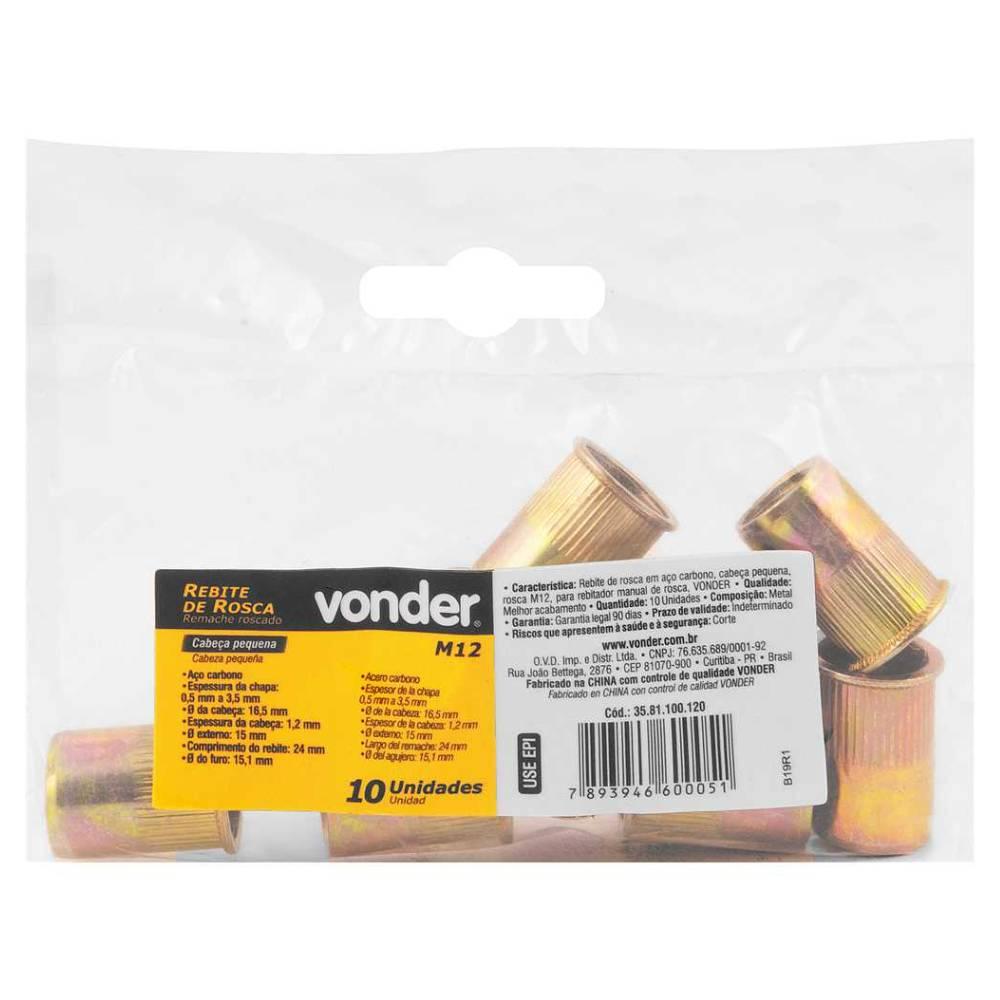 Rebite Cabeça Pequena M12 Rebitador Manual De Rosca Vonder - 2