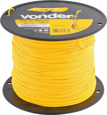 Fio De Nylon 2,4mmx500m Redondo Para Roçadeiras E Aparadores