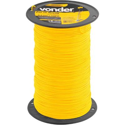 Fio De Nylon 2,4mmx500m Redondo Para Roçadeiras E Aparadores