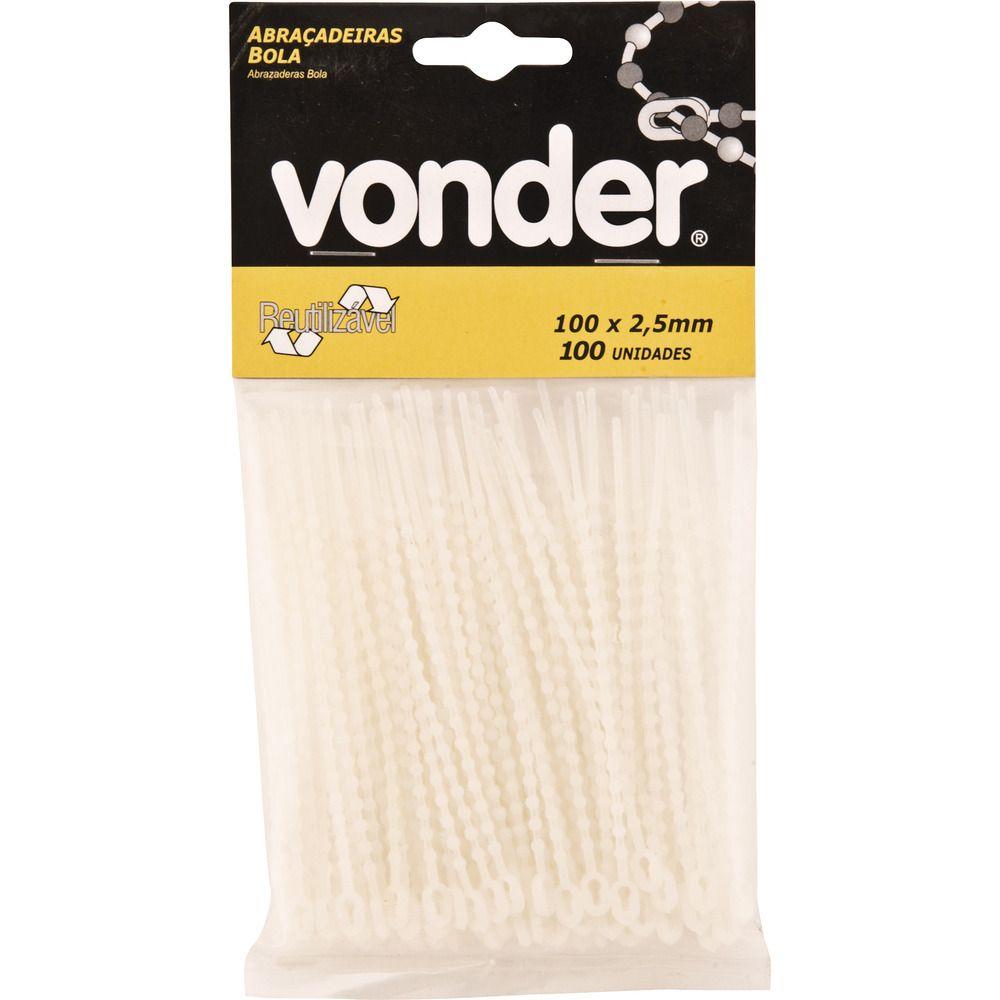 Abraçadeira de Nylon Tipo Bola 100 mm com 100 peças Vonder - 4