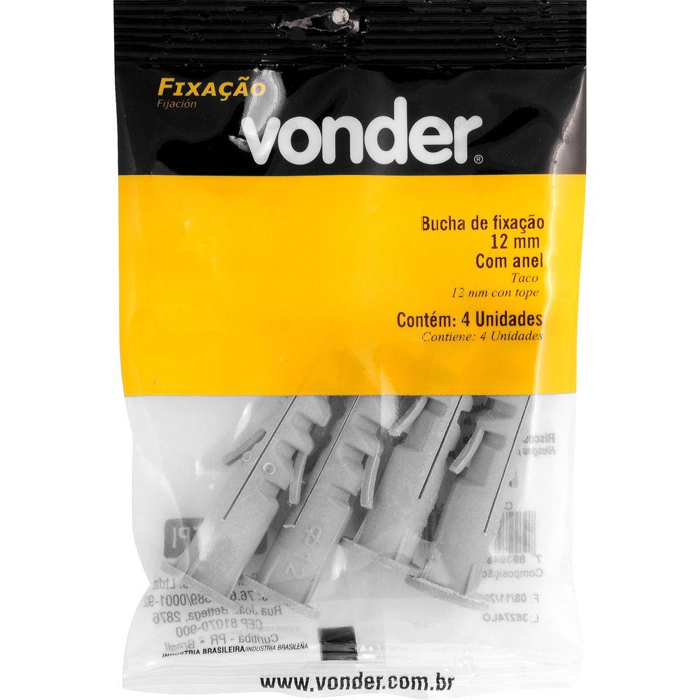 Bucha de Fixação 12 mm com Anel com 4 peças Vonder - 2
