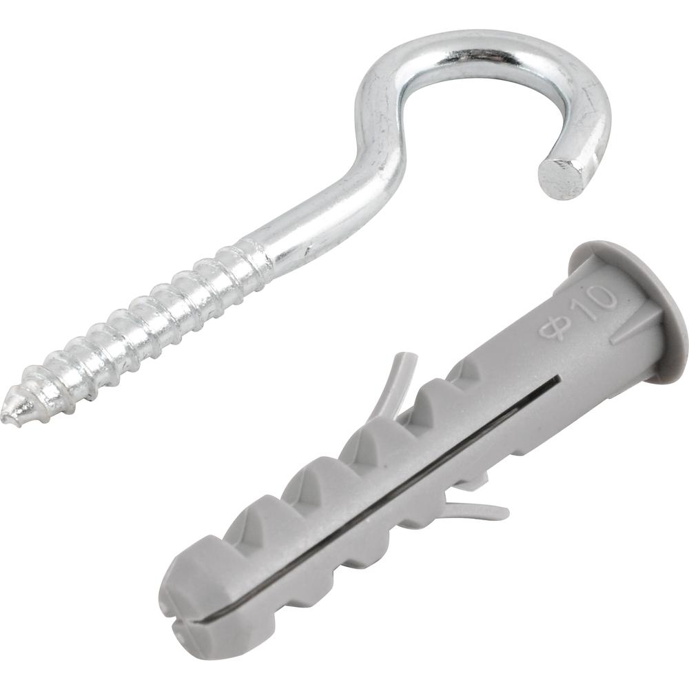 Gancho e Bucha Plástica com Anel 10,0 mm com 4 peças Vonder - 1