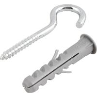 Gancho e Bucha Plástica com Anel 10,0 mm com 4 peças Vonder - 1