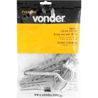Gancho e Bucha Plástica com Anel 10,0 mm com 4 peças Vonder - 2