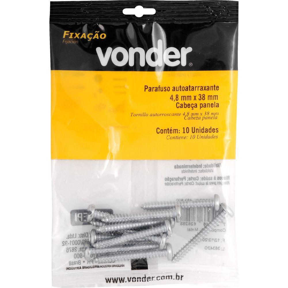 Parafuso Autoatarraxante 4,8x38,0mm c/ 10 peças Vonder - 3
